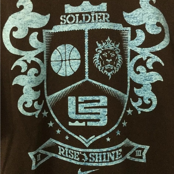 LEBRON JAMES NIKE SOLDIER “RISE AND SHINE” men's size Ig black Dri Fit tshirt - Picture 6 of 10